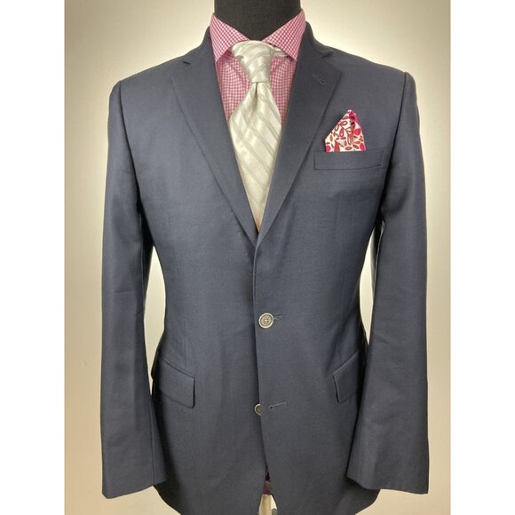 John Varvatos Navy 5% CASHMERE Modern 2Btn Sport Jacket 38 R